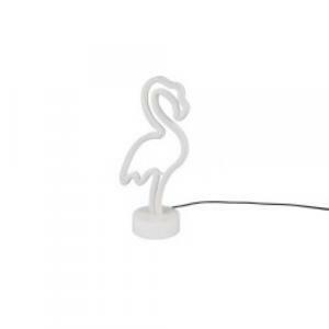 Italia flamingo lampada da tavolo led 1.8w in plastica colore bianco con intterruttore on/off e cavo usb r55240101
