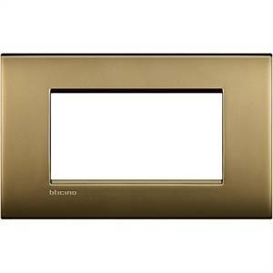 Livinglight air - placca 4 moduli colore oro satinato lnc4804of