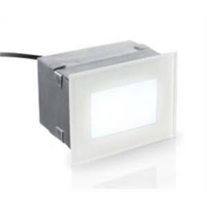 Incasso segnapasso led da esterno parete con diffusore in vetro 2,7 w luce calda 241/3k