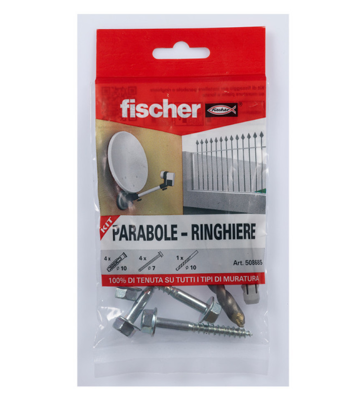 Kit fissaggio parabole e ringhiere Fischer 9pz - 00508685 01