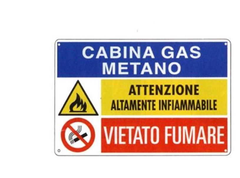 Cartello in alluminio Cartelli Segnalatori testo cabina gas metano -EF3566 01