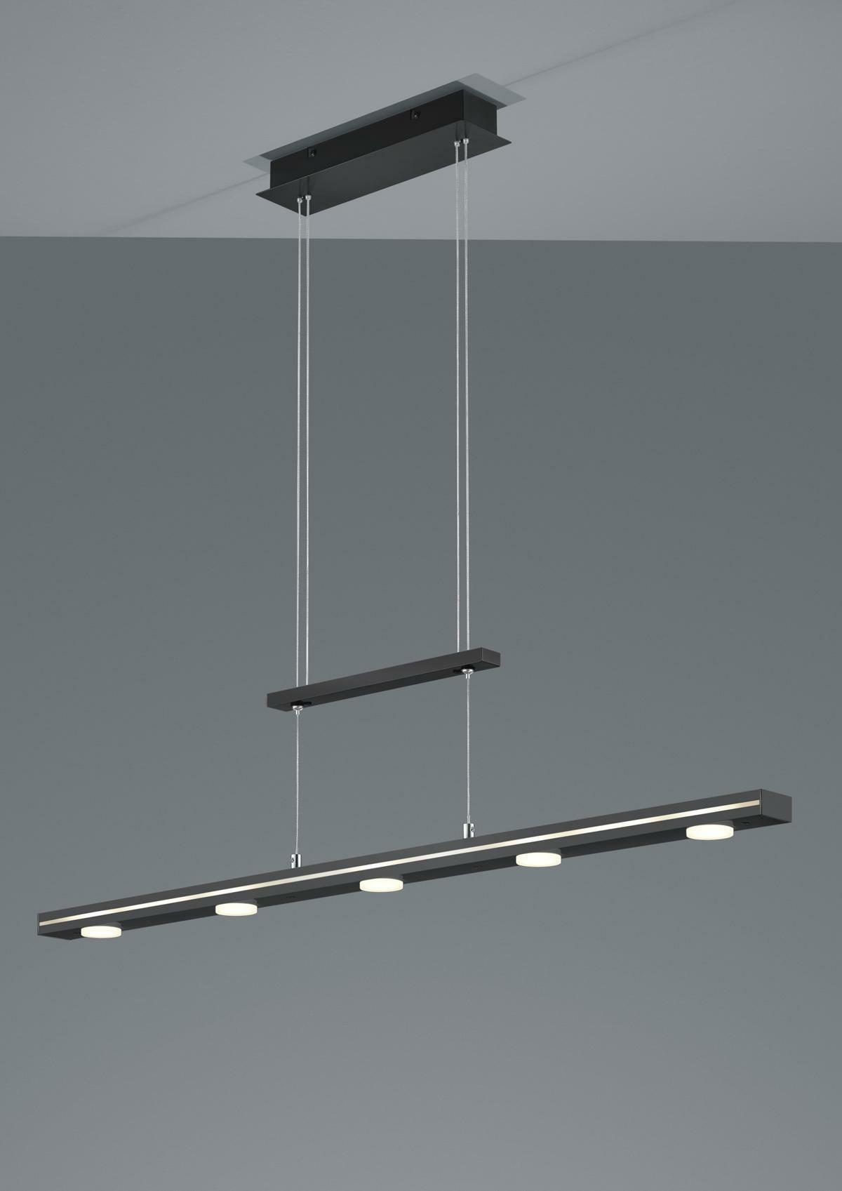 trio lighting lacal sospensione led nera allungabile intensita' dimmerabile a scatto luce calda e fredda a bi-emissione l. 100cm 379190732