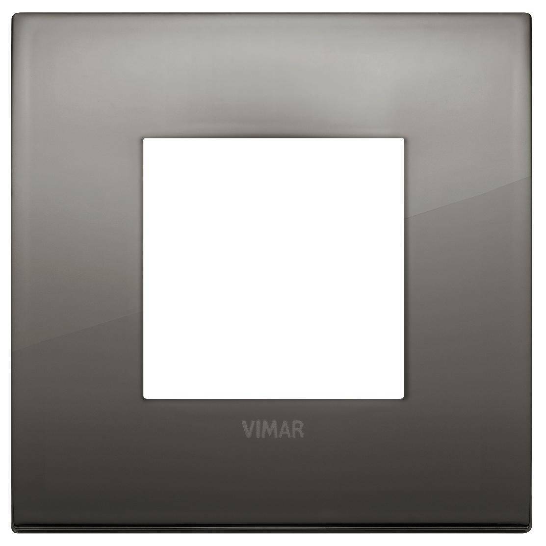vimar vimar placca classic 2m cromo nero 19642.09