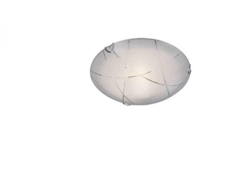 trio lighting sandrina plafoniera vetro graniglia con righe trasparenti 30cm 601200100