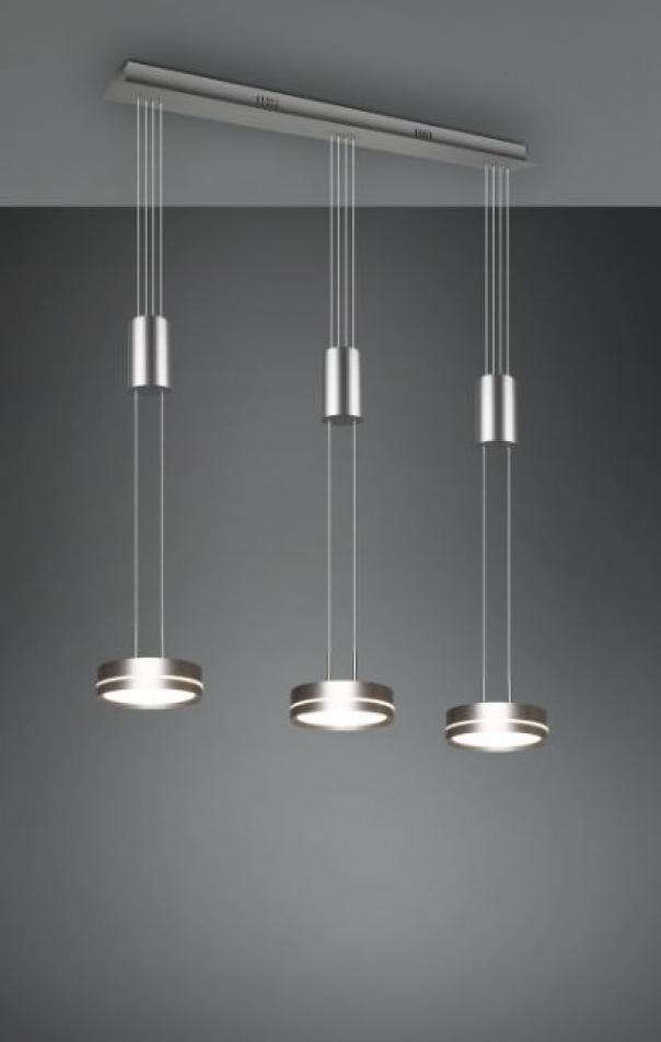 trio lighting sospensione franklin trio lighting 326510307 - in alluminio nichel opaco con 3 led