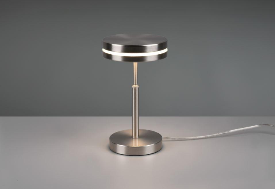 trio lighting lampada da tavolo franklin 526510107 - in metallo nichel opaco con led integrato 6w