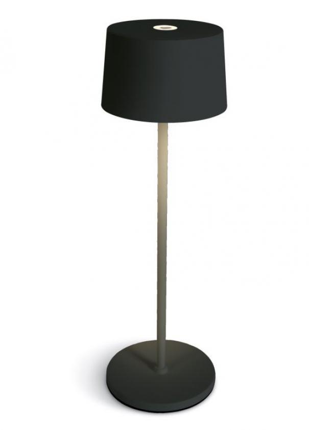 Lampada da tavolo led DKL Italia Idea ricaricabile nera -  DOL61082AB 01
