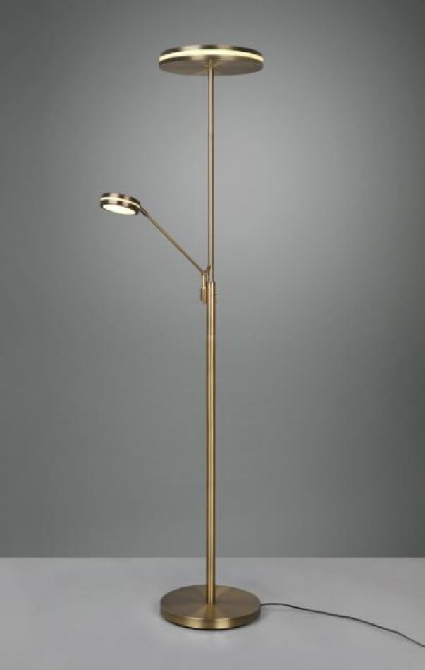 trio lighting piantana franklin trio lighting 426510204 - con lampada di lettura ottone invecchiato 180cm