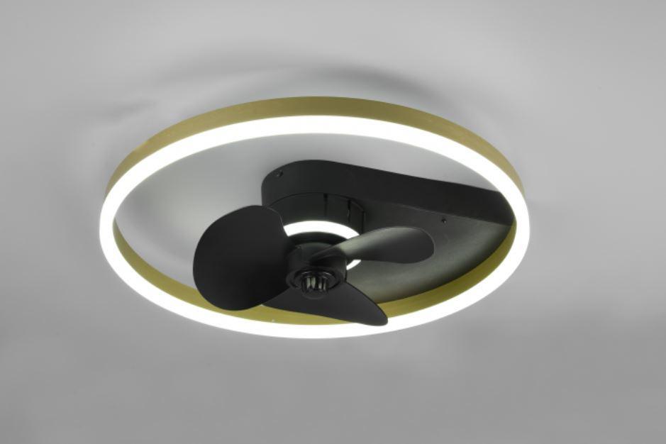 trio lighting borgholm plafoniera led nero opaco ventilatore con telecomando multifunzione r67083132