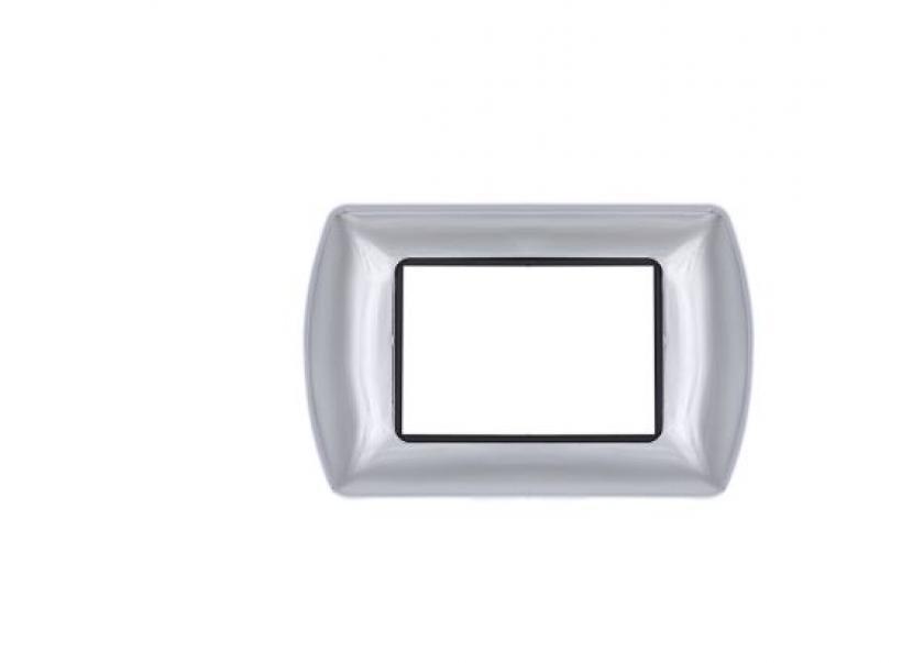 Placca Metallo Art compatibile Bticino Livinglight L4803CR  3 moduli cromo 8803-04  01