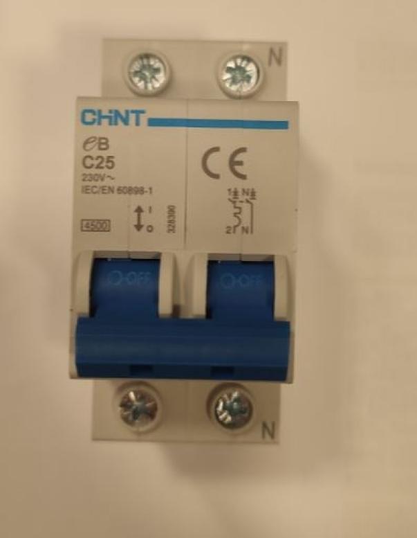 Interruttore magnetotermico Chint 1P+N 25AC- 328390 01