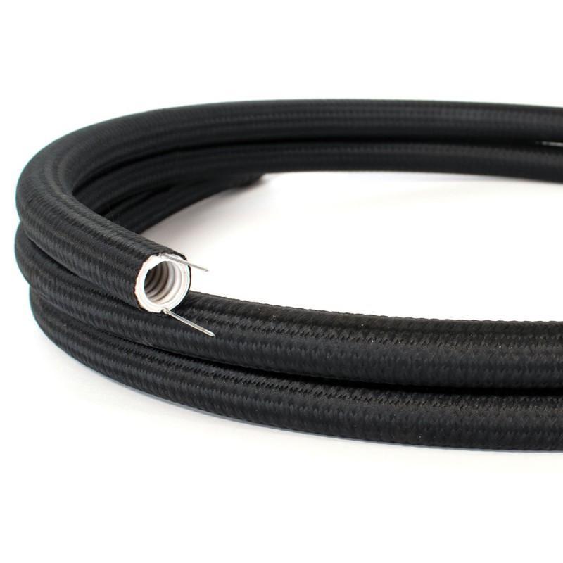 Canalina passacavi Creative-cables modellabile rivestita in tessuto effetto seta colore nero - NG20RM04  01