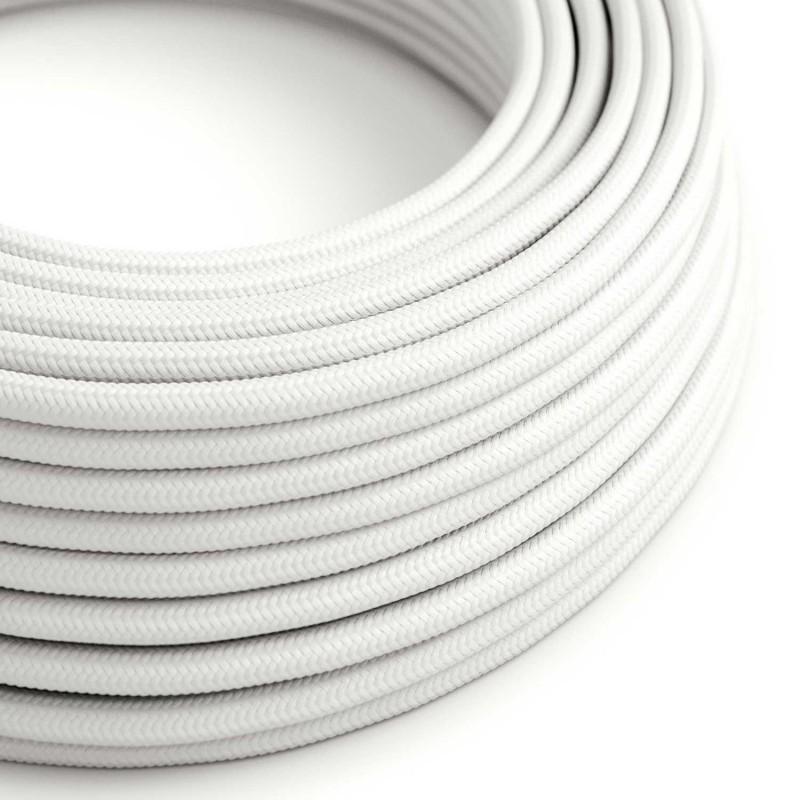Cavo al metro Creative-cables rivestito in tessuto - Effetto Seta Bianco compatibile con Sistema Eiva IP65 XZ2SM01 01
