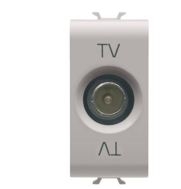 Presa TV Gewiss Chorusmart connettore IEC maschio 1M beige satinato - GW13361 01