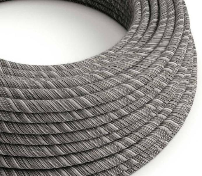 Cavo tessile al metro Creative-Cables ERC37 nero melange in cotone Vertigo 2x0,75mm - XZ2ERC37 01