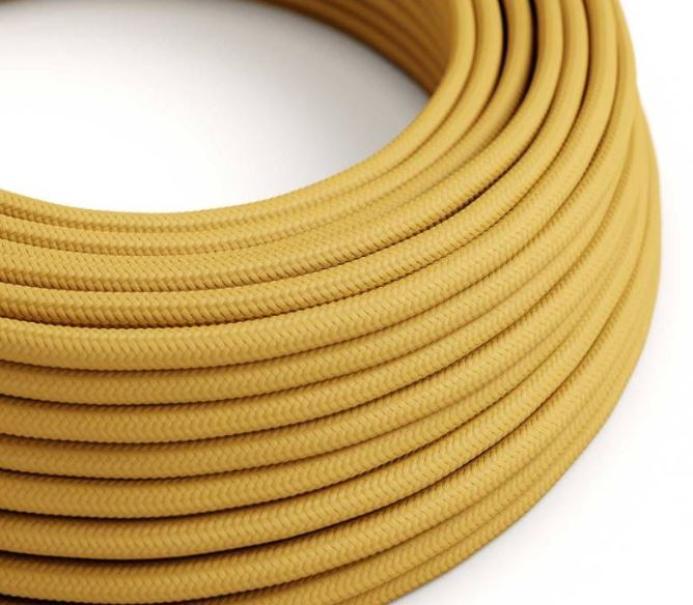 Cavo tessile al metro Creative-Cables giallo senape lucido RM25 2x0,75mm - XZ2RM25 01