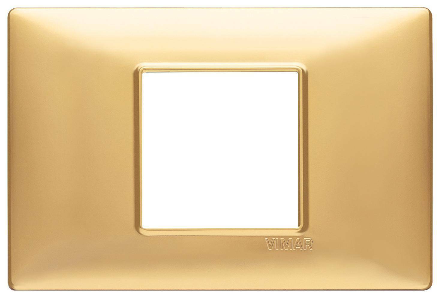 vimar vimar plana placca 2 moduli centrali tecnopolimero colore oro opaco 14652.25