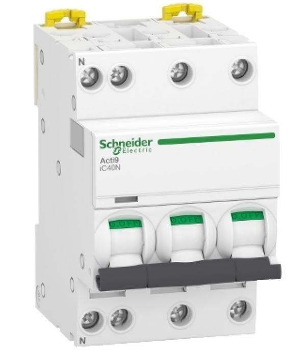 Interruttore magnetotermico Schneider Electric Acti9 iC40N 3P+N 16A 6000A curva C -A9P54716 01