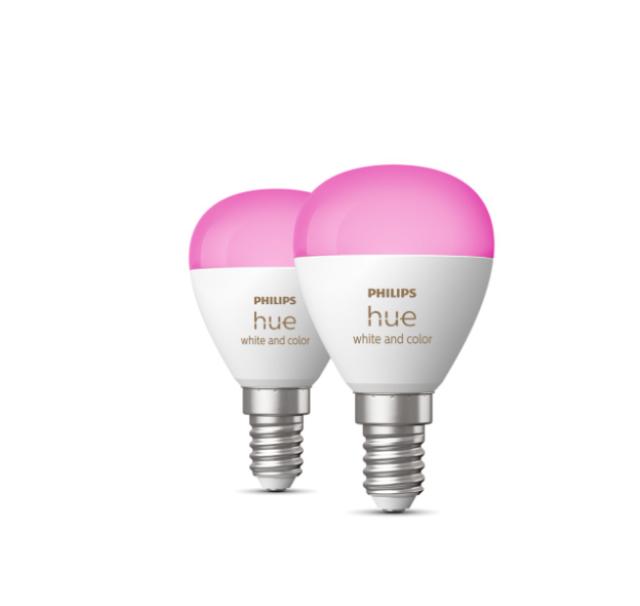 Lampadina led connessa Philips Hue 2xE14 40W white and color ambiance - 49128100 01