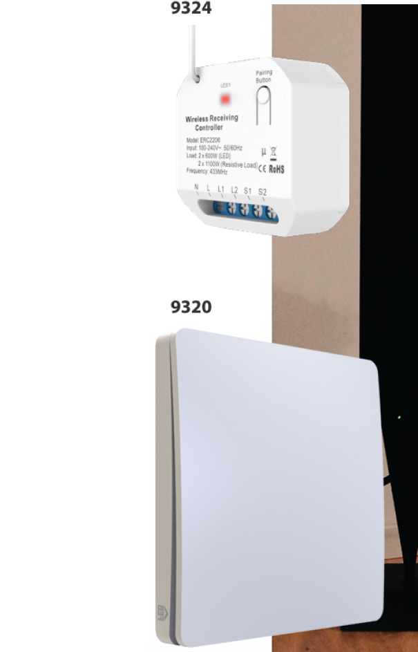 Kit Feb Elettrica rele smart impulsivo e pulsante wireless singolo - 9303 01