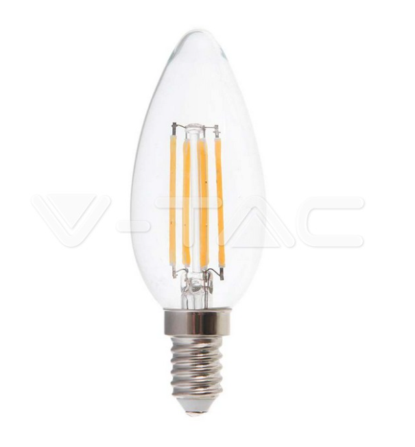 Lampadina led candela V-tac E14 6W 3000K VT-2327  -   212848 01