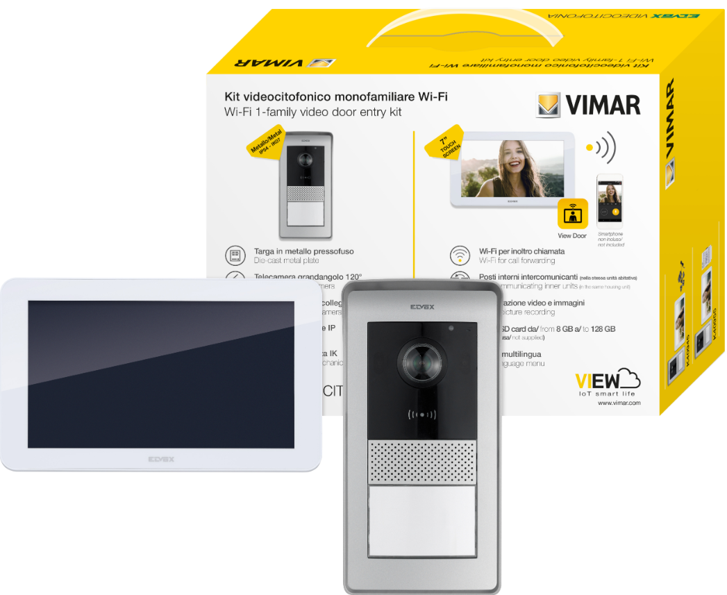 Kit videocitofonico Vimar Elvox posto esterno+monitor+alimentatore - K42945 01