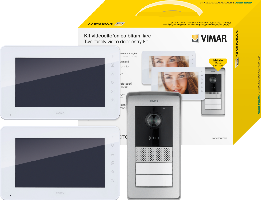 Kit videocitofonico Vimar Elvox monitor + alimentatore + posto esterno + distributore bus - K42931 01