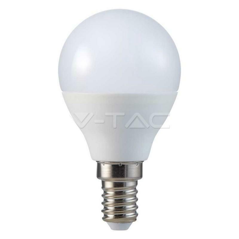 v-tac v-tac lampadina sfera led 4,5w chip samsung attacco piccolo e14 3000k luce calda vt-225 264