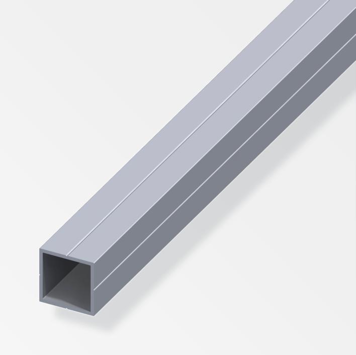 Tubo quadrato Alfer Aluminium 23.5x1.5mm lunghezza 1m naturale - 25170 01