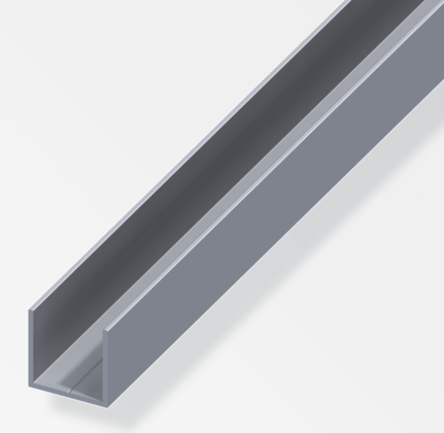 Profilo quadrato a U Alfer Aluminium 19.5x1.5mm da 1m - 25408 01