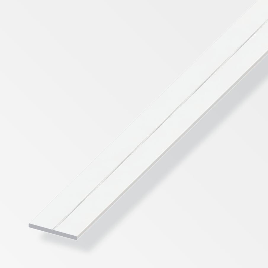 Barra piatta Alfer Aluminium 23.5x2mm lunghezza 1m bianco - 21850 01