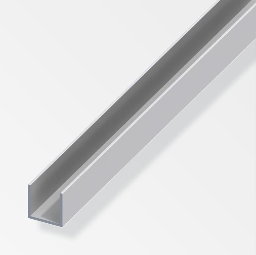 Profilo a U Alfer Aluminium 8.2x10.1mm lunghezza 2m argento - 05065 01