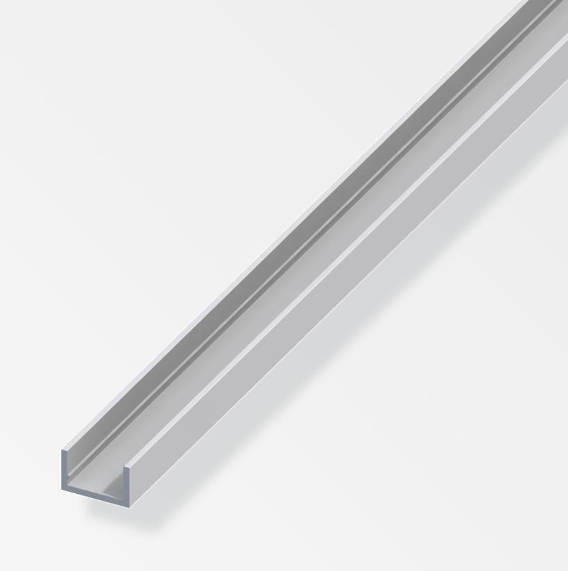 Profilo a U Alfer Aluminium 10x13.5mm lunghezza 2m argento - 05061 01