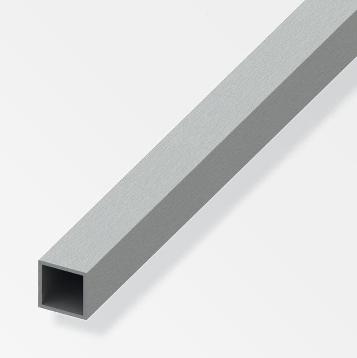 Alfer Tube carré en aluminium 20x20x1mm longueur 1m effet inox - 02270  