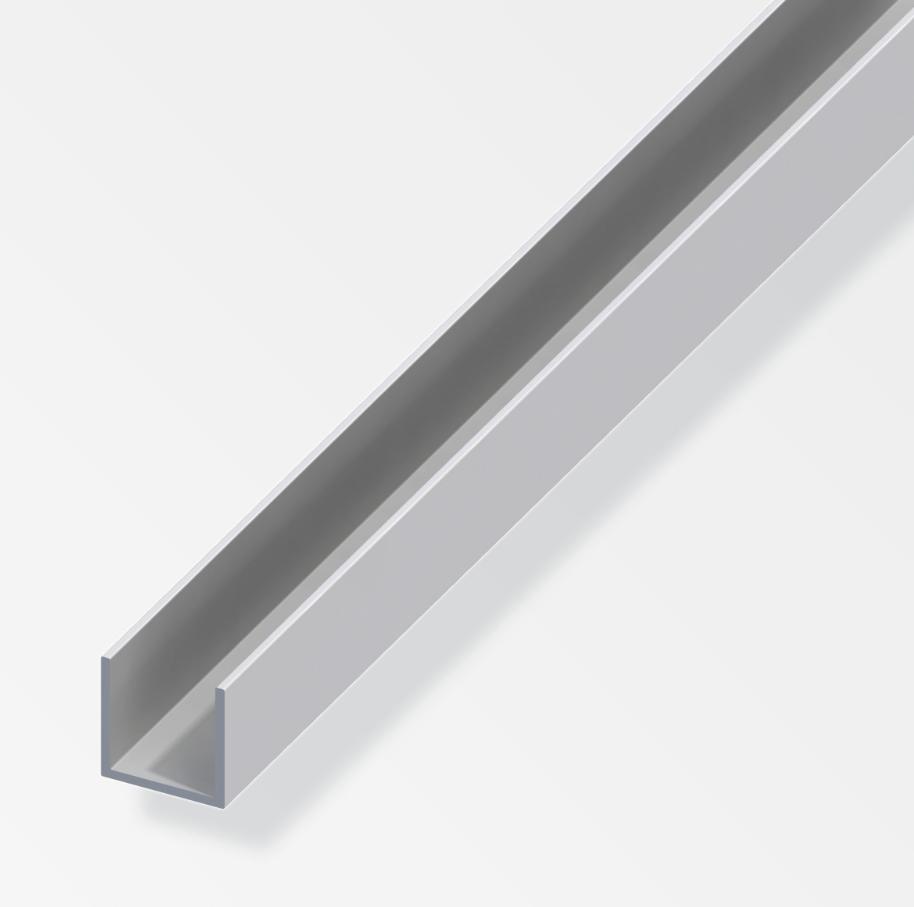 Profilo a U Alfer Aluminium 8.2x10.1x1.3mm lunghezza 1m argento - 01065 01