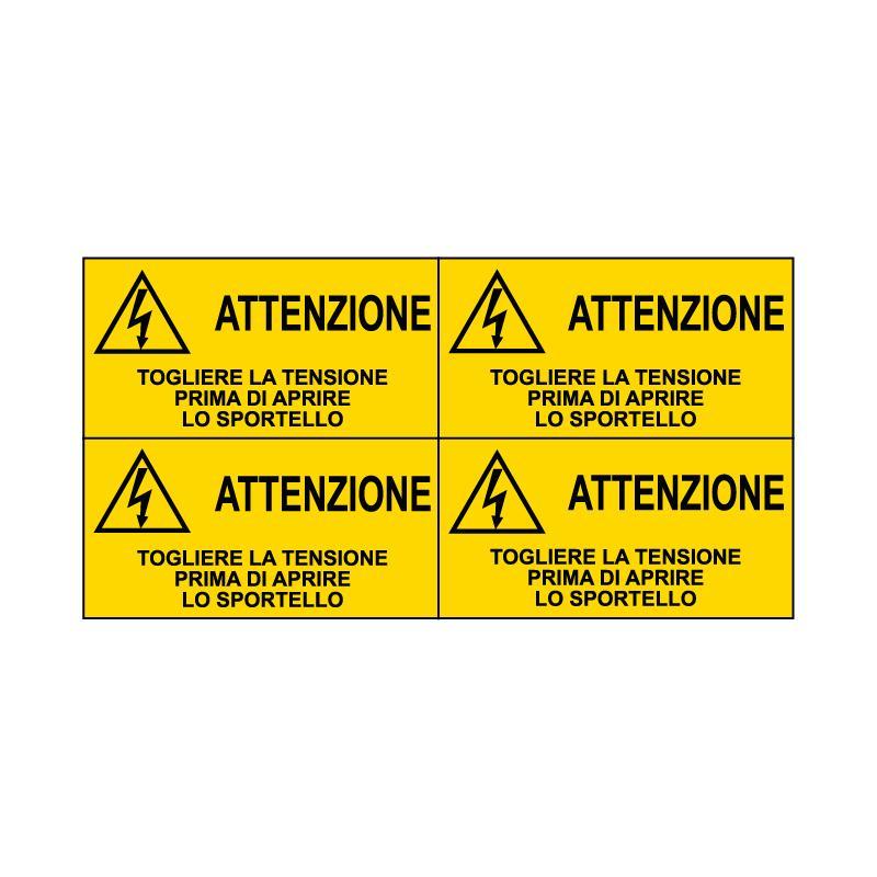 4 Etichette adesive Cartelli Segnalatori - togliere la tensione E91590B 01