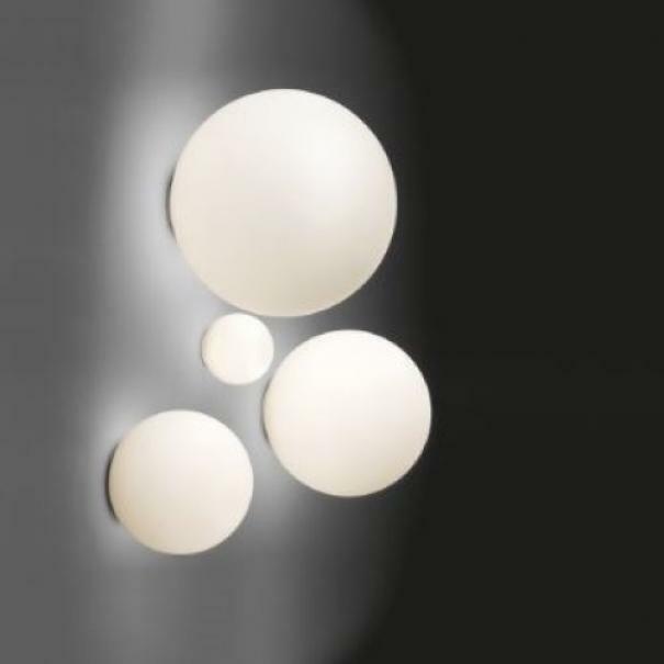 artemide artemide dioscuri lampada da parete e soffitto attacco piccolo e14 diametro 14cm in vetro soffiato e policarbonato colore bianco 1039110a