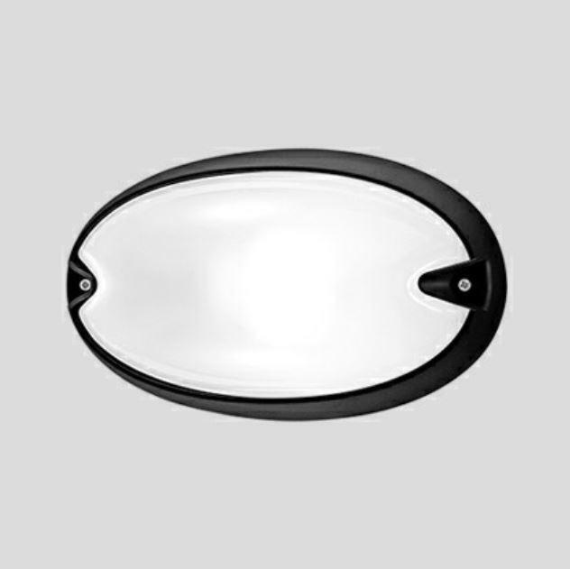 performance in lighting spa prisma plafoniera ovale da esterno nera chip 005702