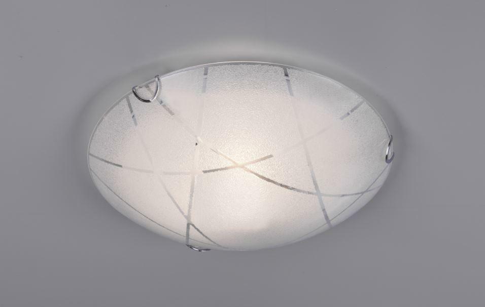 trio lighting sandrina plafoniera vetro graniglia con righe trasparenti 30cm 601200100