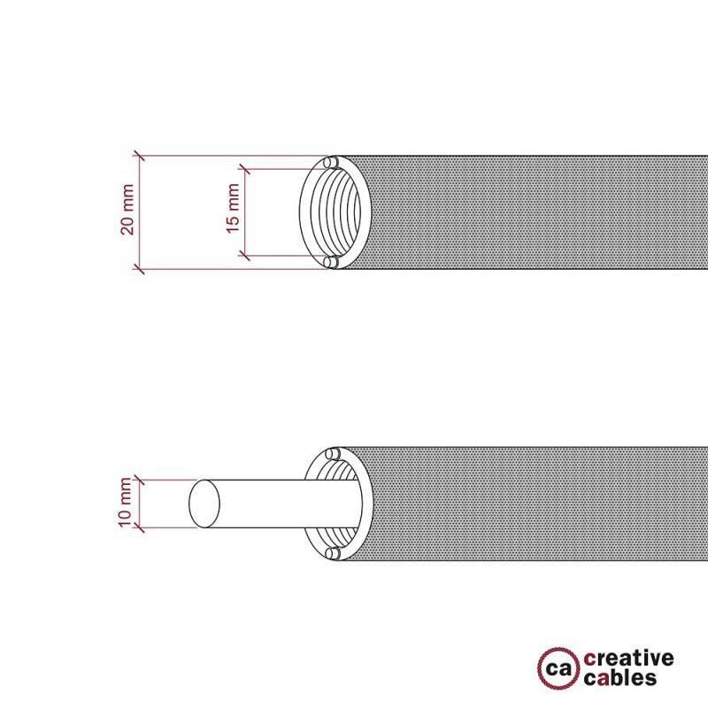 Canalina passacavi al metraggio Creative-cables modellabile rivestito in tessuto effetto seta rosso- NG20RM09 02