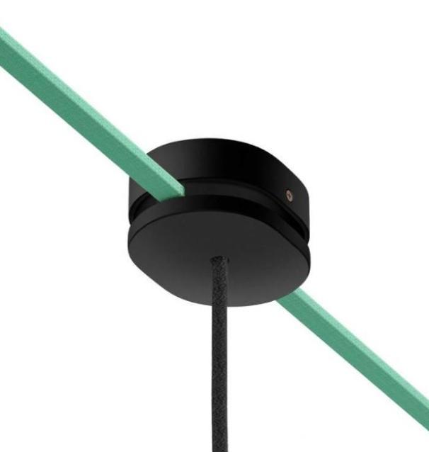 Rosone ovale Creative-Cables Filu00e8 con foro centrale e due laterali nero - RLCAT33 02