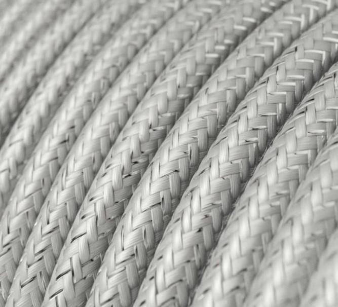 Cavo tessile al metro Creative-Cables argento lucido glitterato RL02 2x075mm - XZ2RL02 02