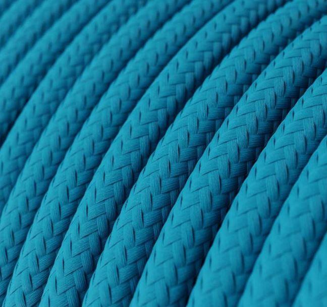 Cavo tessile al metro Creative-Cables blu ciano lucido RM11 2x0,75mm - XZ2RM11 02