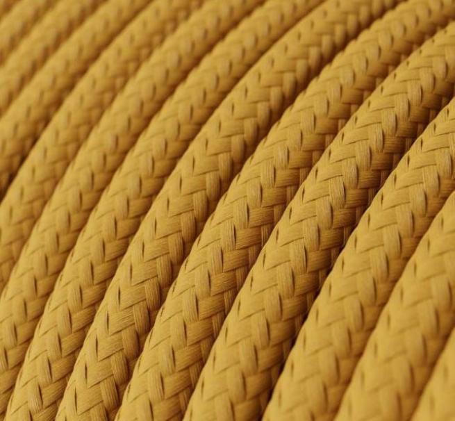 Cavo tessile al metro Creative-Cables giallo senape lucido RM25 2x0,75mm - XZ2RM25 02
