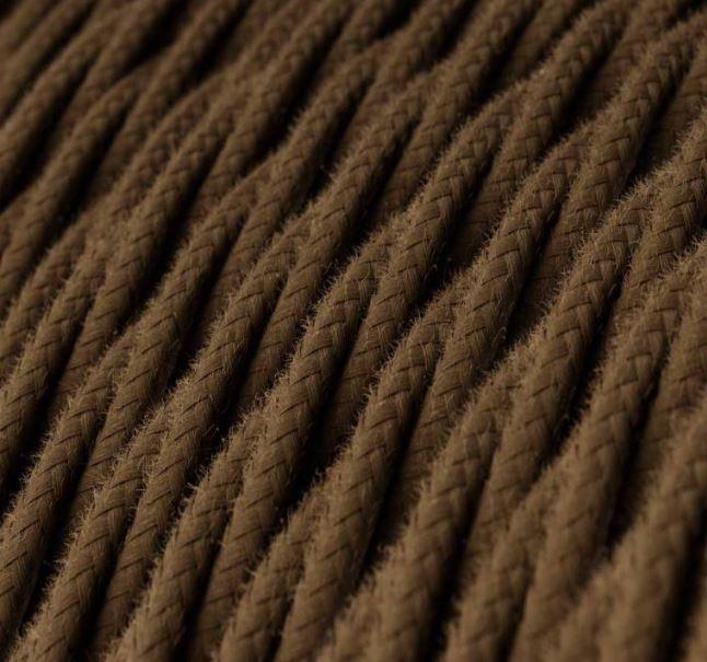 Cavo tessile al metro Creative-Cables in cotone marrone espresso TC13 2x0,75mm - XZ2TC13 02