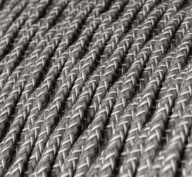 Cavo tessile al metro Creative-Cables in lino grigio melange TN02 2x0,75mm - XZ2TN02 02