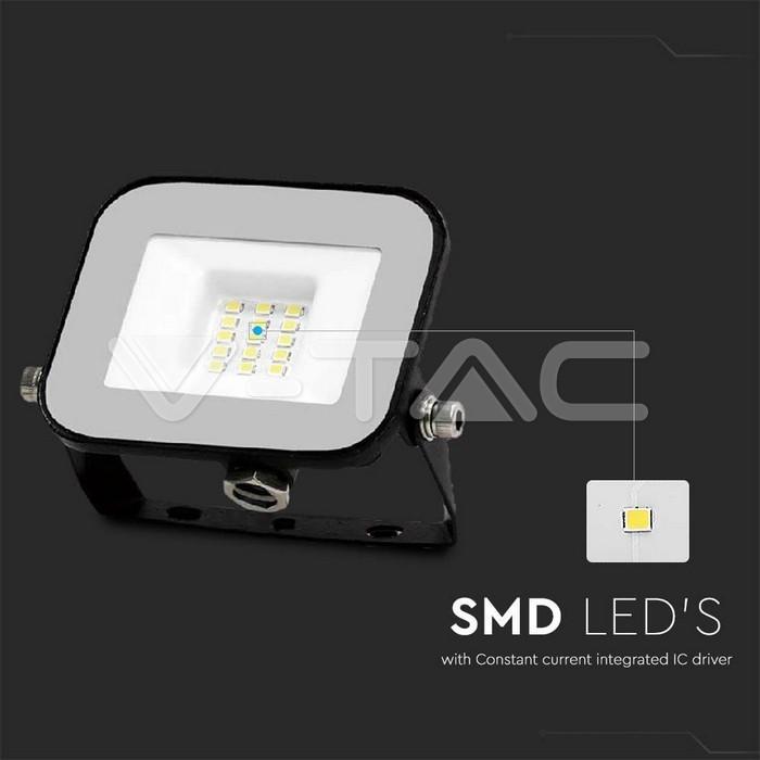 Proiettore LED V-TAC 10W luce calda 3000K colore nero VT-44010 - 9898 02