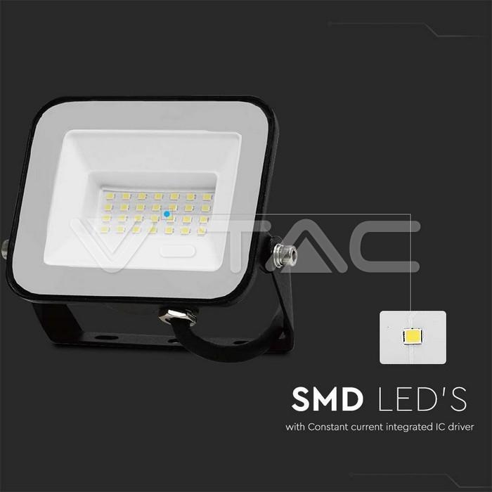Proiettore LED V-tac 20W luce calda 3000K colore nero VT-44020 - 10014 02