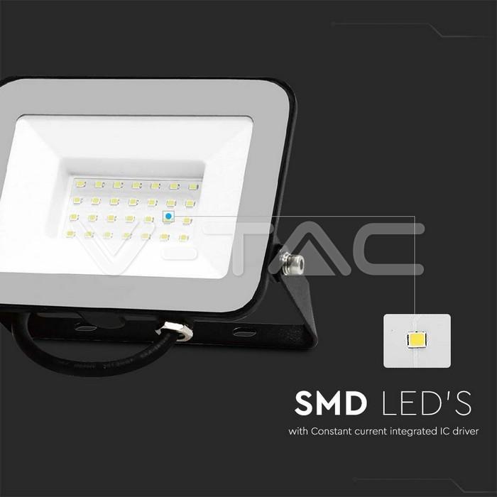 Proiettore LED V-tac 30W luce calda 3000K colore nero - 10020 02