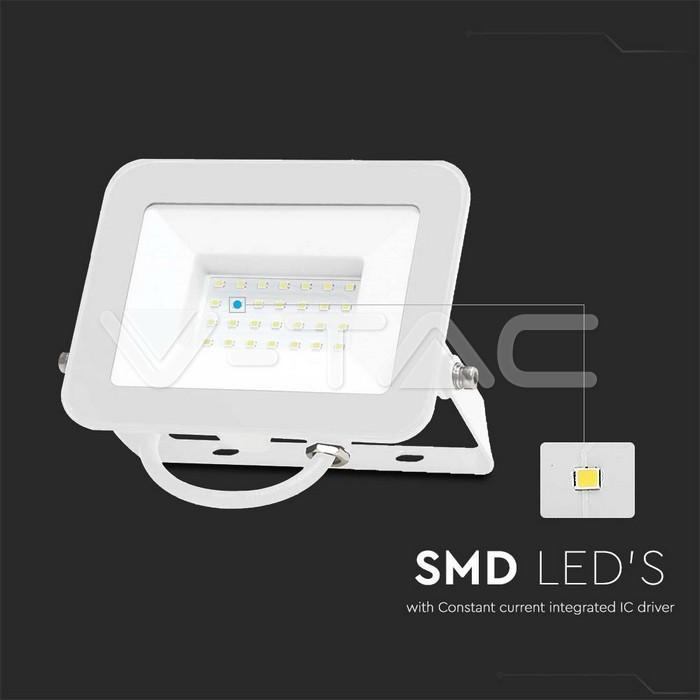 Proiettore LED V-TAC 30W luce calda 3000K colore bianco VT-44030 - 10023 02
